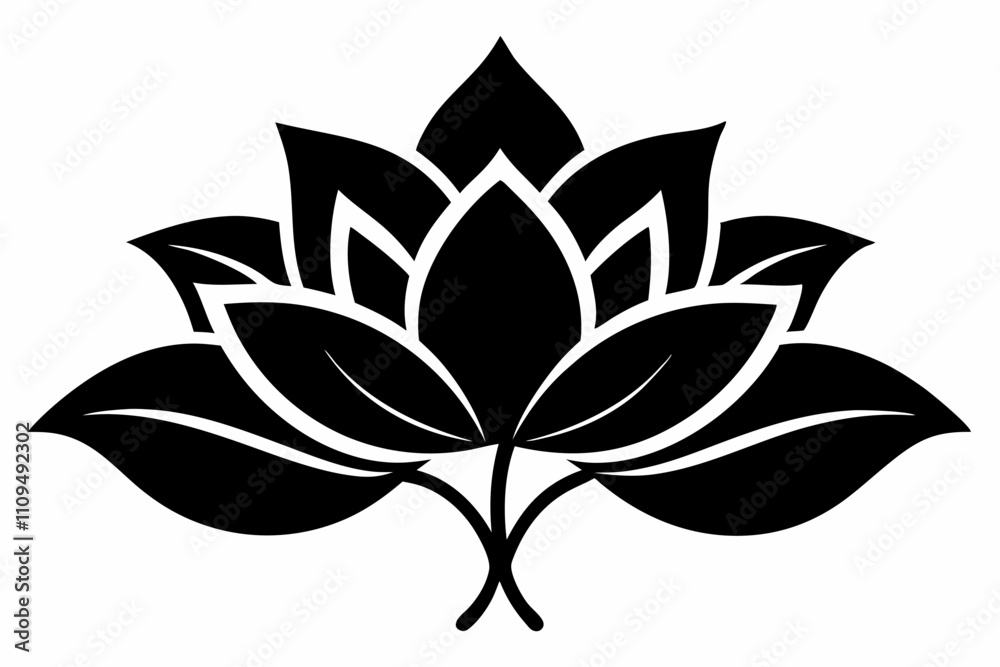 Flower Blossom vector silhouette black design white background Flower Blossom vector silhouette black design white background