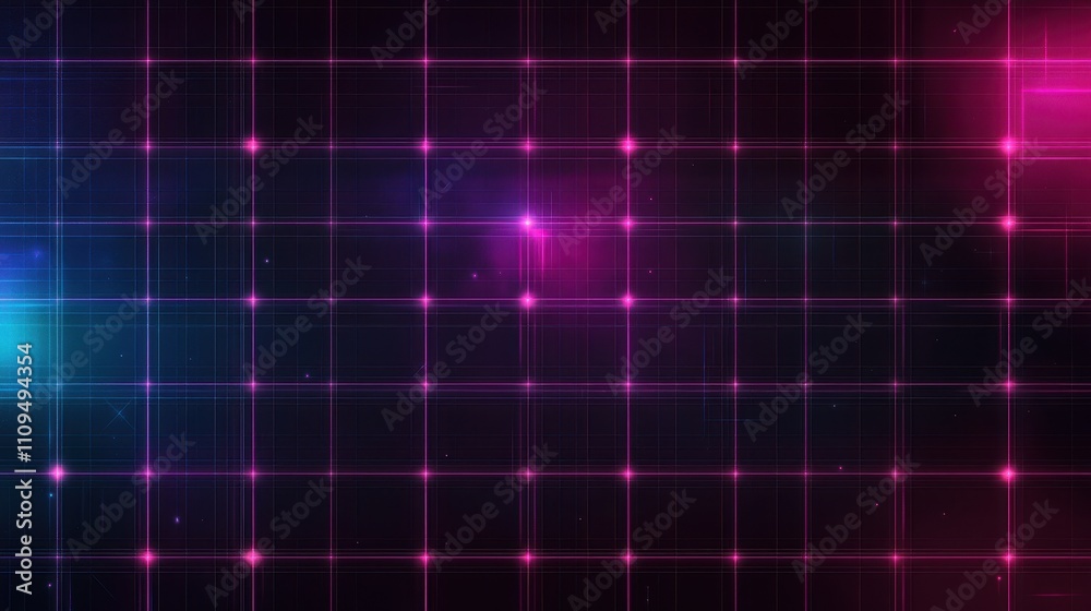 High-tech futuristic grid illuminated with neon blue and purple hues creating a sleek digital aesthetic High-tech futuristic grid illuminated with neon blue and purple hues creating a sleek digital aesthetic