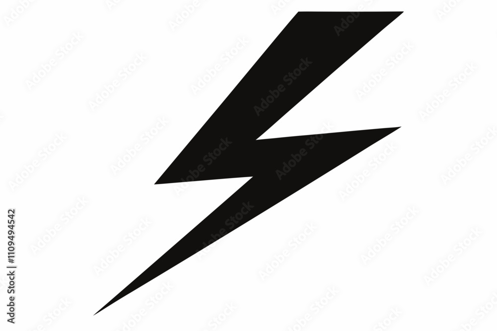 Lightning Bolt vector silhouette black design white background Lightning Bolt vector silhouette black design white background