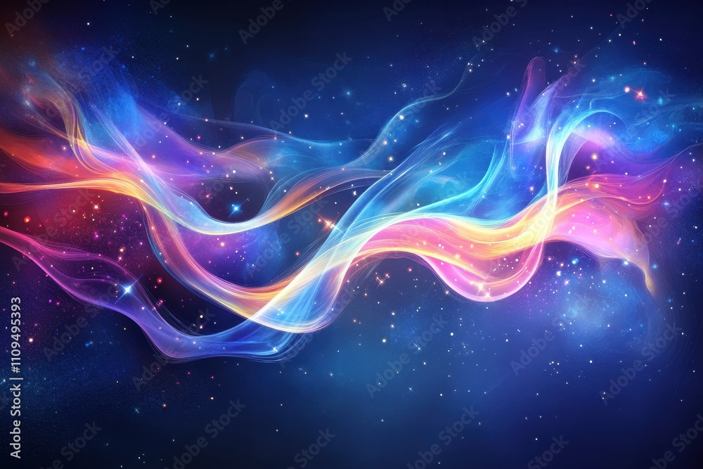 Fototapeta premium Abstract Iridescent Holographic Background with Fluid Gradient Shapes and Vibrant Colors
