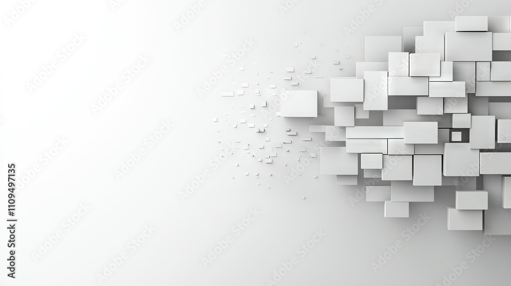 A white background with numerous squares and dots scattered throughout the center, appearing both in the foreground and background of the image A white background with numerous squares and dots scattered throughout the center, appearing both in the foreground and background of the image