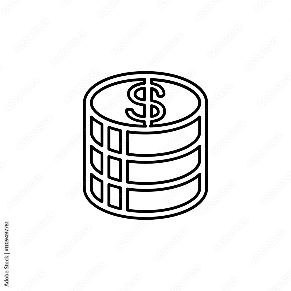 Money icon in line style