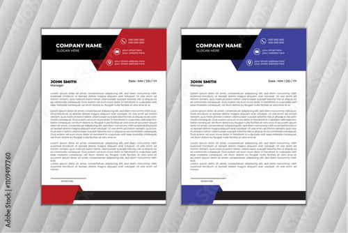 Modern Corporate Letterhead Templates - Professional Business Design.