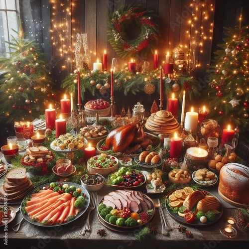 Traditional German Christmas Buffet - A Festive Culinary Delight photo