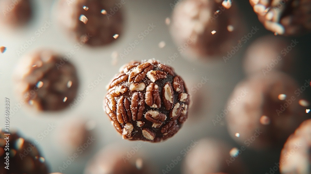Donut with nuts & water droplets Donut with nuts & water droplets
