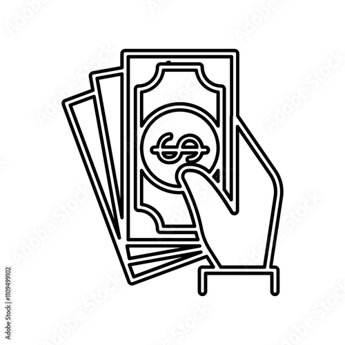 Money icon in line style