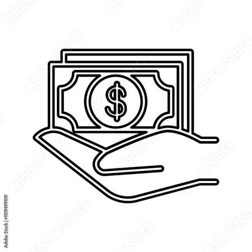 Money icon in line style