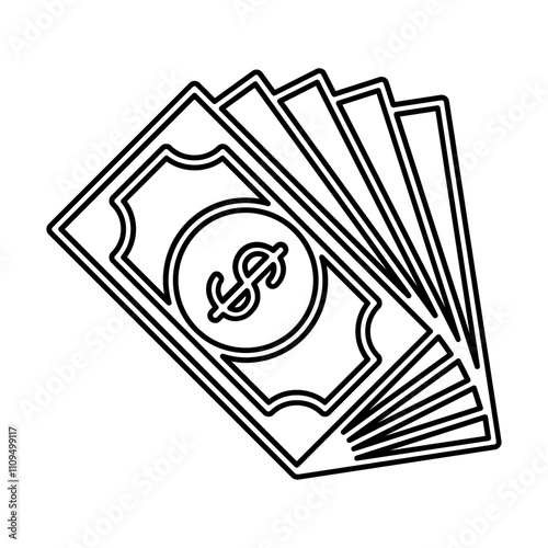 Money icon in line style