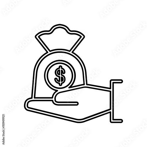 Saving money icon in line style