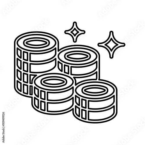 Coin icon in line style