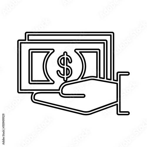 Saving money icon in line style