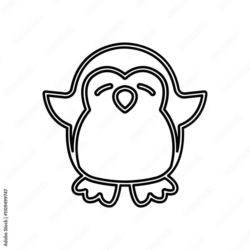 Naklejka premium Penguin icon in line style