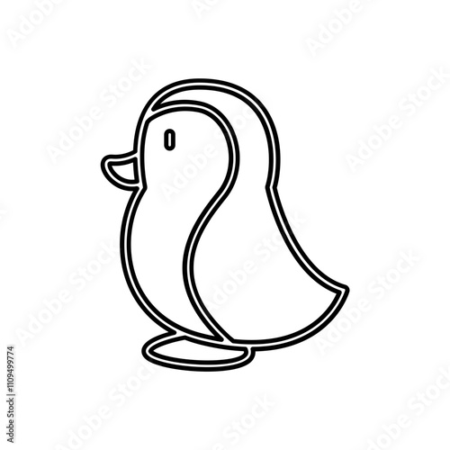 Penguin icon in line style