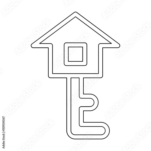 House key icon in line style