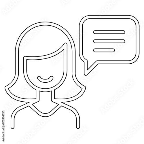 Speaking icon in line style