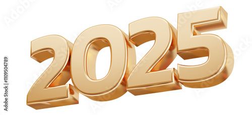 2025 sign. 3d render illustration. 2025 numbers. Happy New Year.