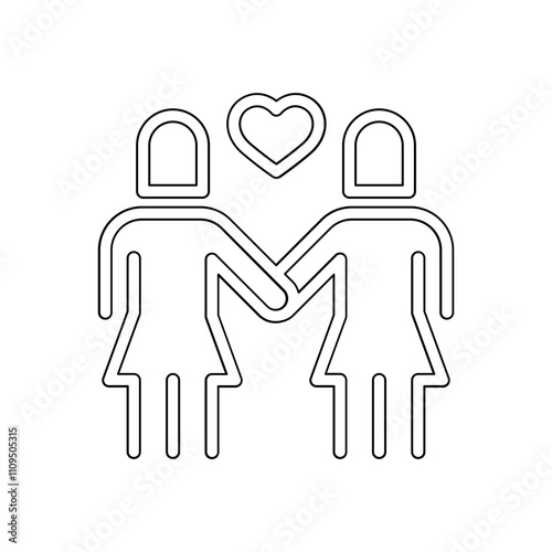 Lesbian icon in line style