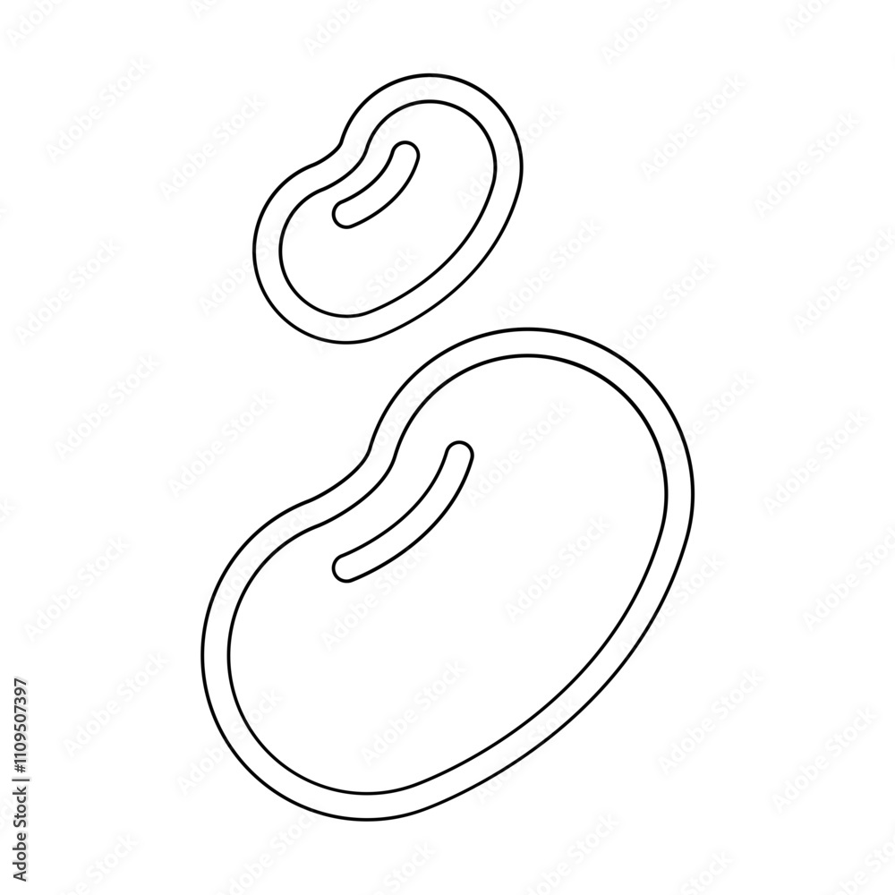 Fototapeta premium Bean icon in line style