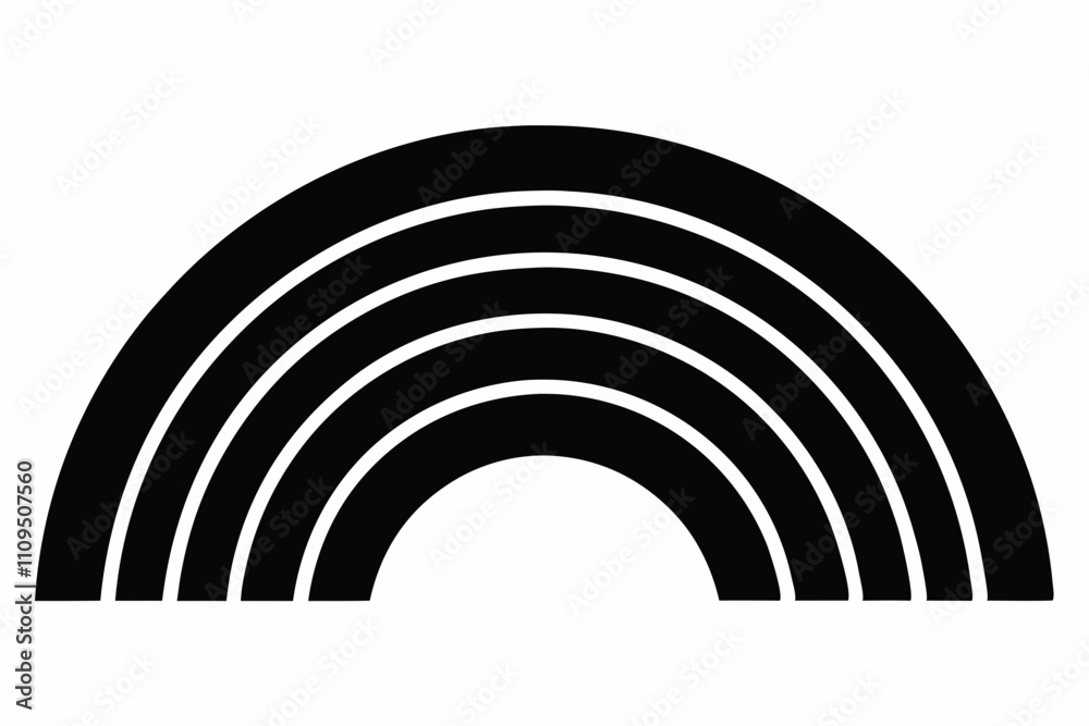 Fototapeta premium Rainbow vector silhouette black design white background