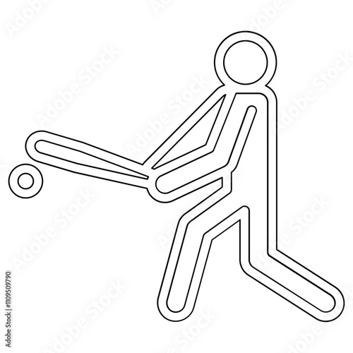 Batter, Baseball player icon in line style