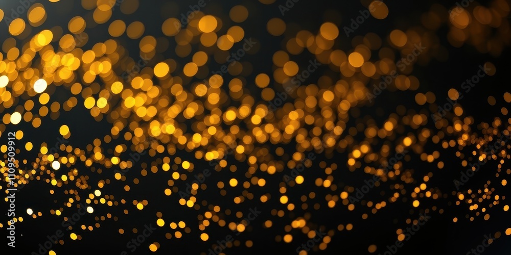 Abstract Background of Golden Bokeh Lights on a Dark Canvas Abstract Background of Golden Bokeh Lights on a Dark Canvas
