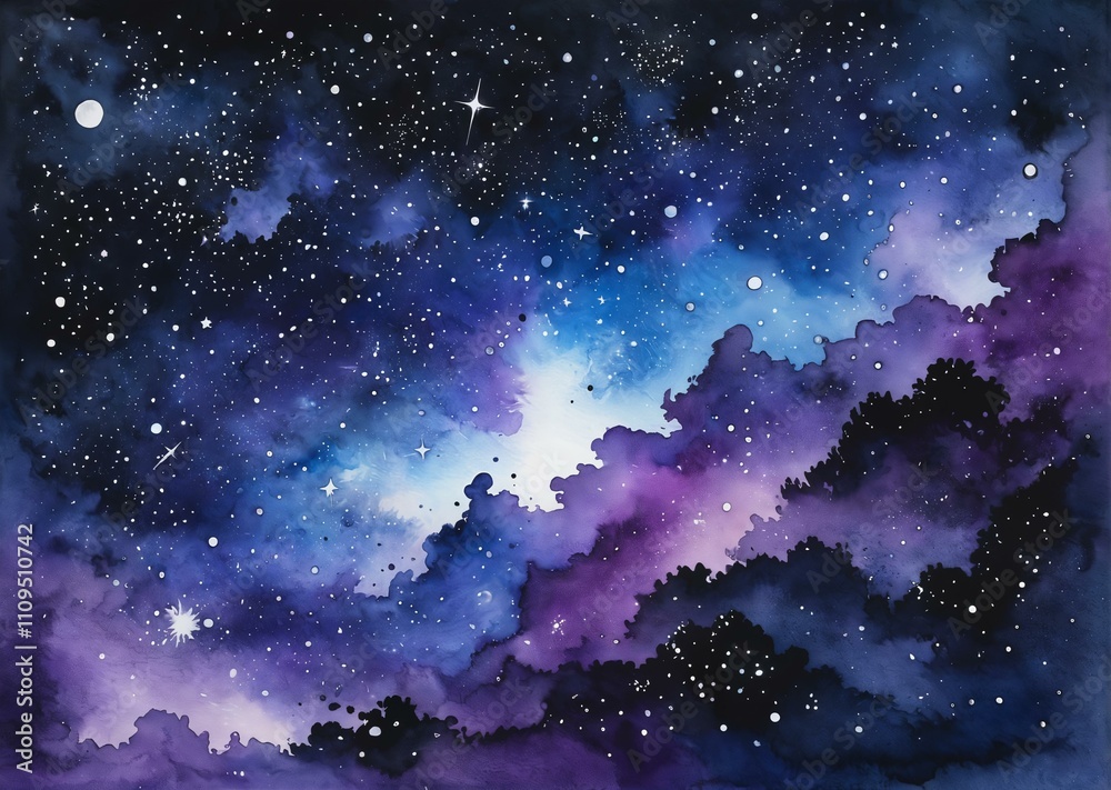 Cosmic Dreamscape: Dreamy Night Sky with Constellations and Vibrant Nebula Cosmic Dreamscape: Dreamy Night Sky with Constellations and Vibrant Nebula