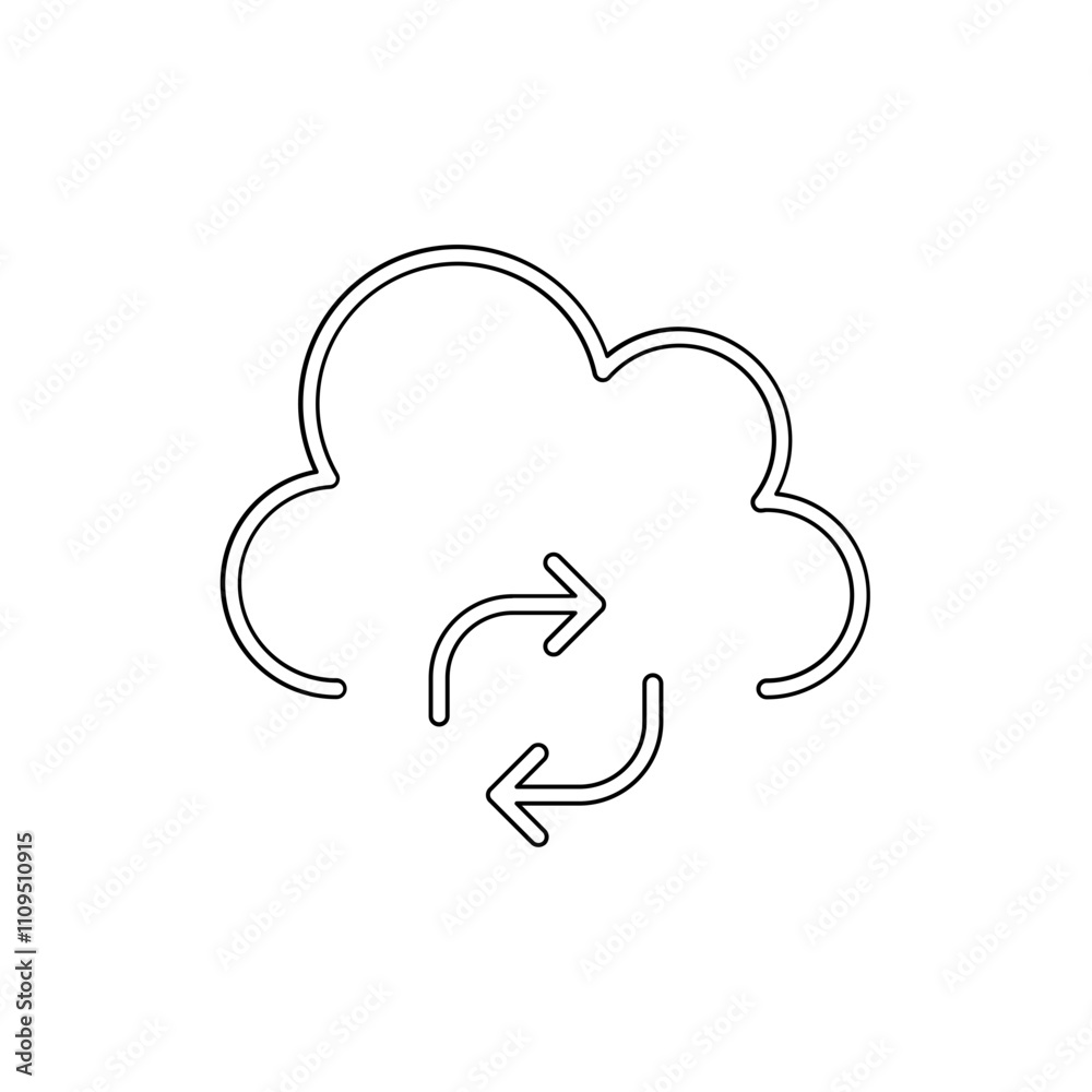 Cloud computing icon in line style Cloud computing icon in line style