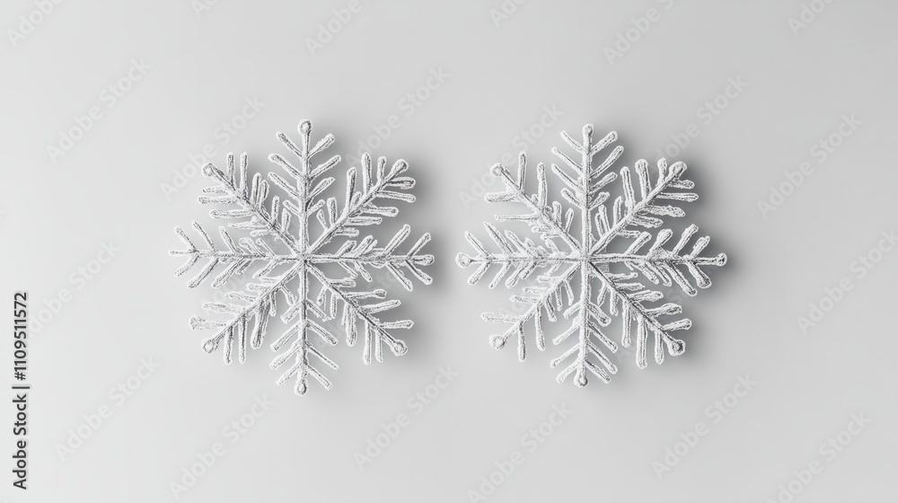 A Pair of Minimalist Snowflakes Delicately Drawn on a Surface
A Pair of Minimalist Snowflakes Delicately Drawn on a Surface
