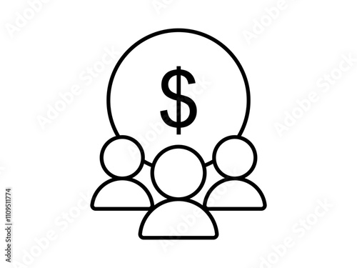 investors or shareholders icon flat style pictogram for ui or ux mobile app, design sign logo symbol vector illustration, isolated on white editable