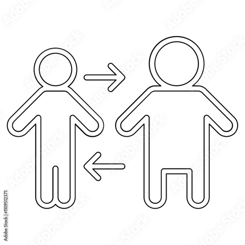 Losing weight icon in line style