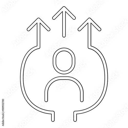 Self improvement icon in line style