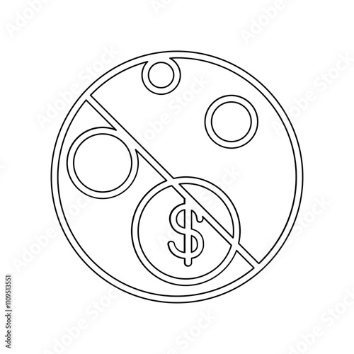 Economic sanction icon in line style