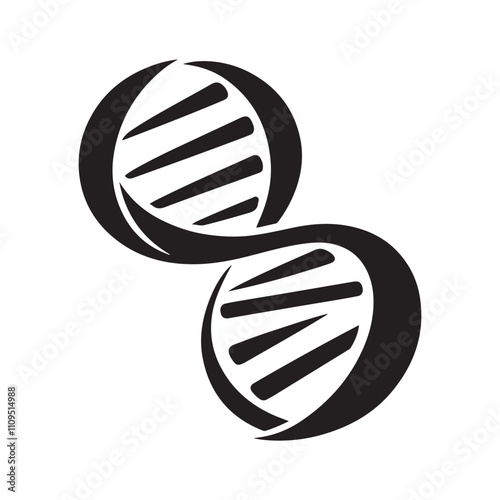 Abstract DNA Silhouette Vector for Science and Technology Logos