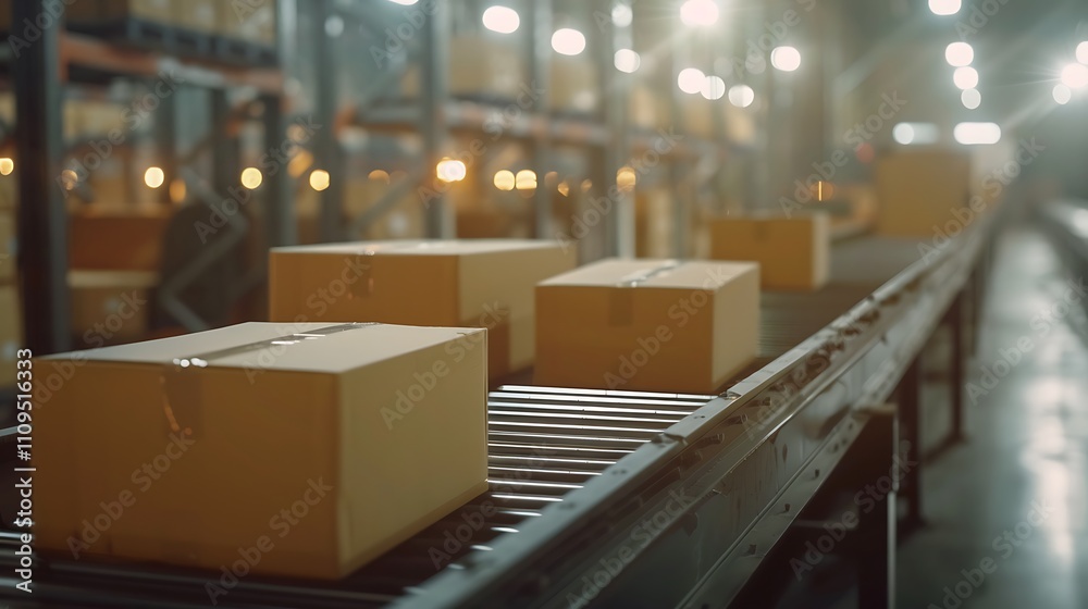 Moving Boxes in Distribution Warehouse Moving Boxes in Distribution Warehouse