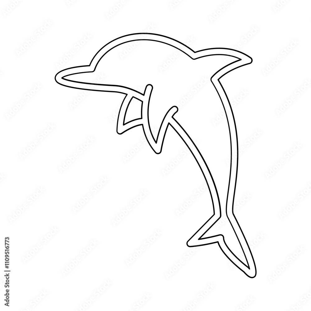 Obraz premium Dolphin icon in line style
