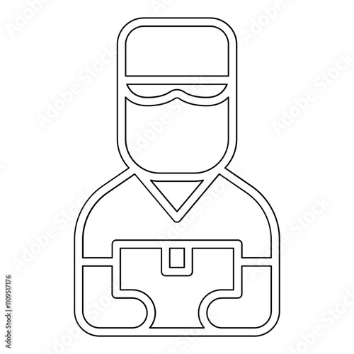 Deliveryman icon in line style