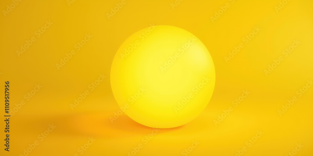 A single bright yellow orb rests on a vibrant yellow surface, casting a soft, golden glow. A single bright yellow orb rests on a vibrant yellow surface, casting a soft, golden glow.