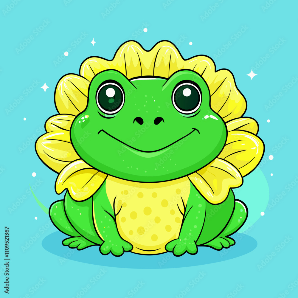 Fototapeta premium Hand drawn frog cartoon illustration