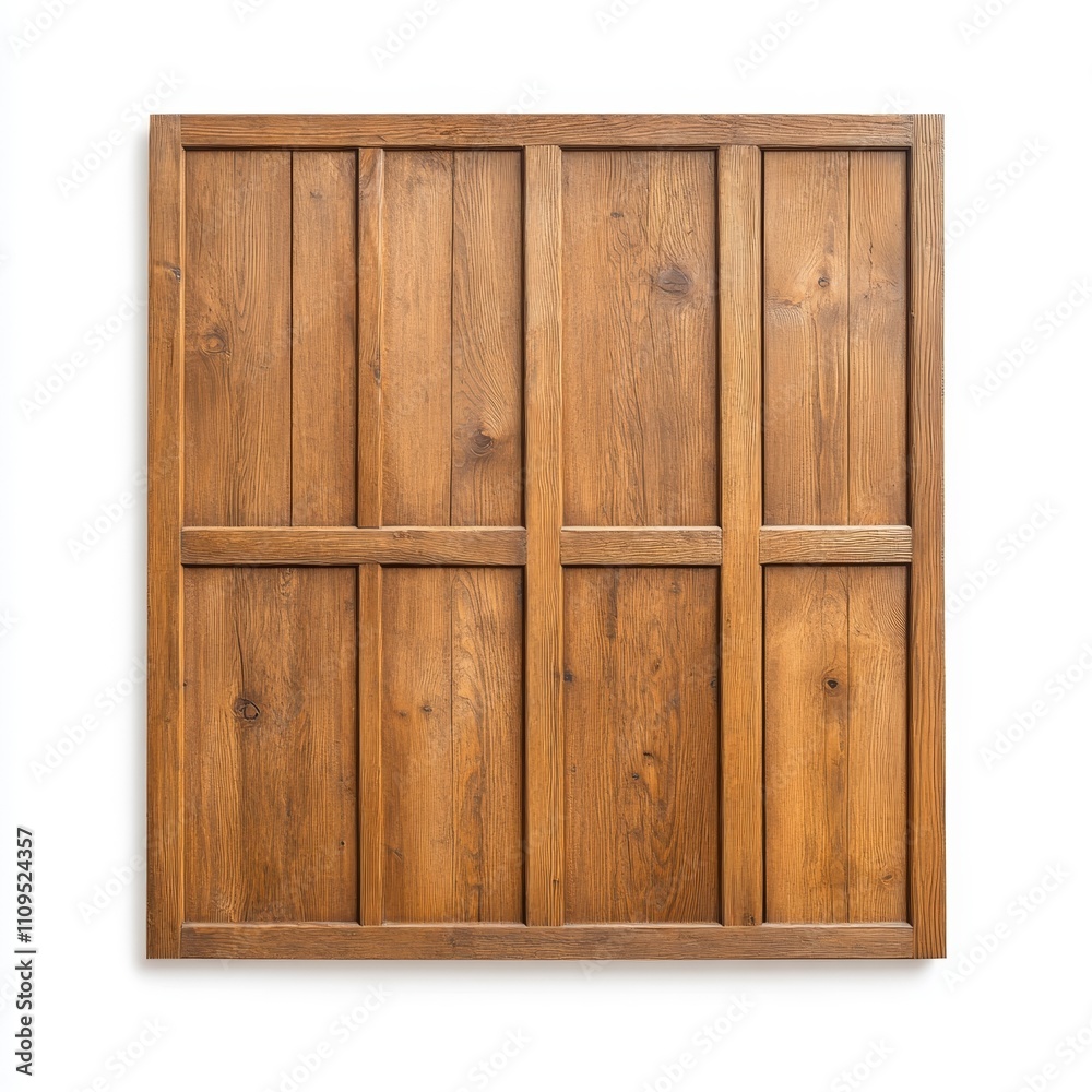 A wooden panel with six wooden slats A wooden panel with six wooden slats