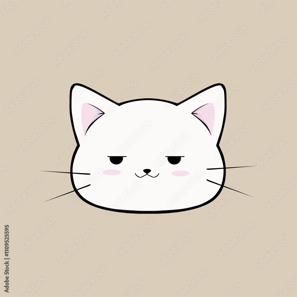 Cute Happy Cat In Clip Art Style, Tshirt Cute Happy Cat In Clip Art Style, Tshirt
