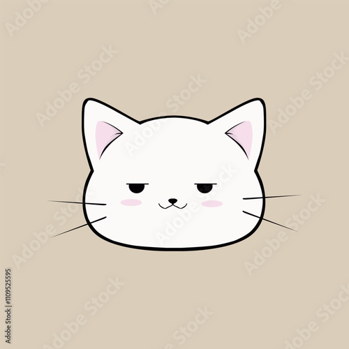Cute Happy Cat In Clip Art Style, Tshirt