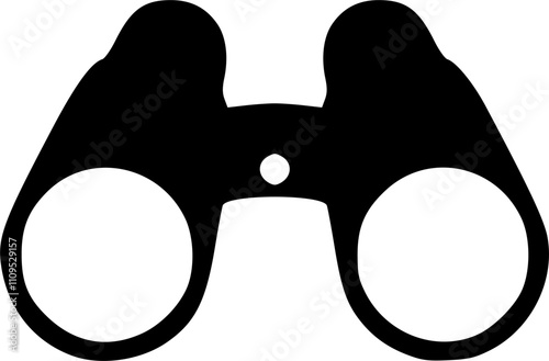 Binocular icon. Binocular silhouette isolated on white background.