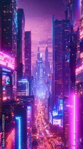 A Cyberpunk City Illustration
