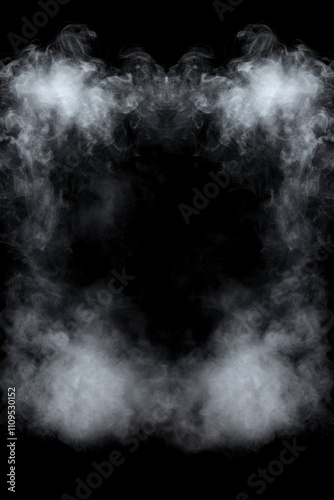 Abstract smoke pattern on a black background, creating a mysterious atmosphere.