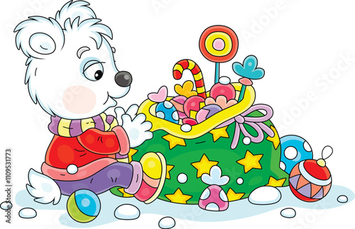 Little white polar bear wit...
