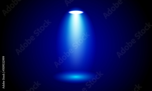 Bright spotlight creating realistic lighting effect for stage lighting. Vector illustration