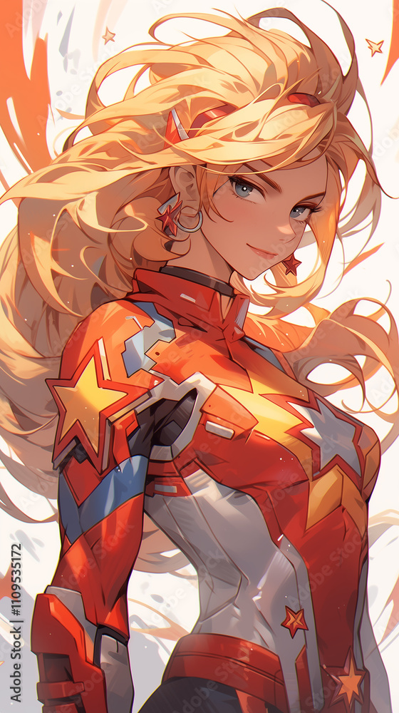 Fototapeta premium Anime super hero cartoon