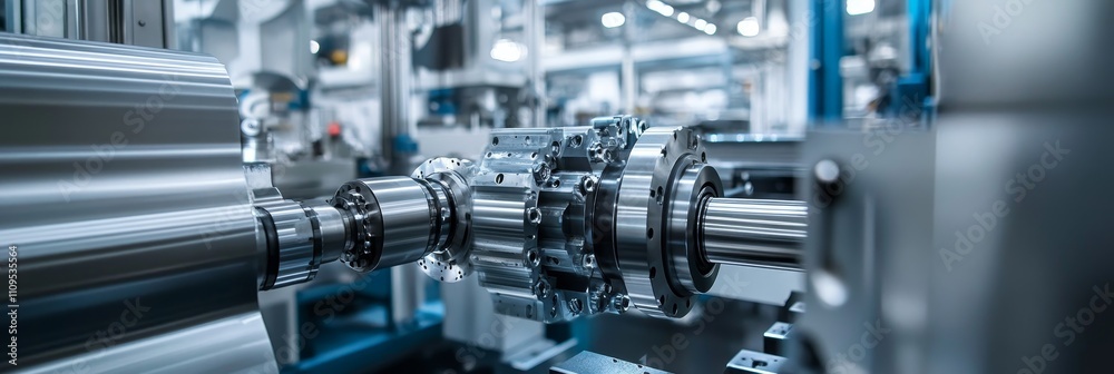 Industrial Engineer Inspecting Precision Machinery - Engineer in safety gear analyzes industrial machinery, showcasing precision engineering, manufacturing process, and technological advancement. Industrial Engineer Inspecting Precision Machinery - Engineer in safety gear analyzes industrial machinery, showcasing precision engineering, manufacturing process, and technological advancement.