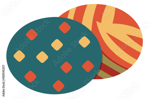 Coasters with Pattern | isolated silhouette vector illustration on white background