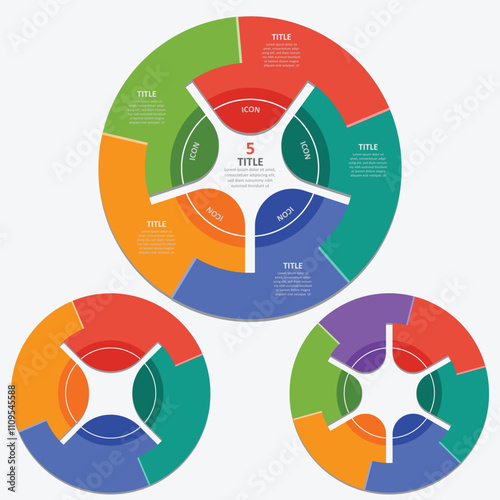 Free chart infographic template with 4, 5, 6 options vector image